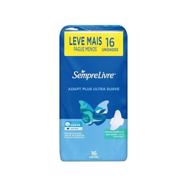 Absorvente Adapt Plus Externo Com Abas Anatômico Leve Conforto Suave Sempre Livre