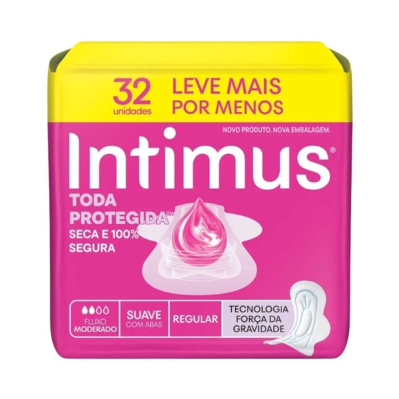Absorvente Externo Anatômico Moderado Com Abas Tripla Proteção Camomila Aloe Vera Intimus