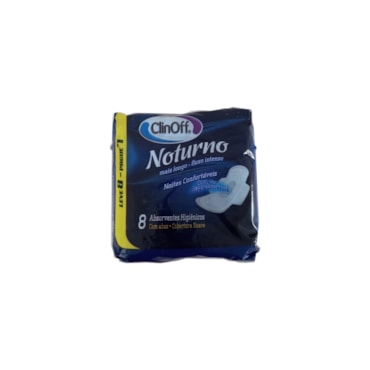 Absorvente Externo Anatômico Noturno Suave Com Abas Alta Absorção 8 Unidades Clin Off