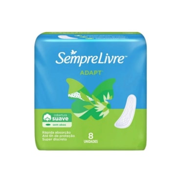 Absorvente Externo Cobertura Suave Sem Abas Anatômico Especial Adapt 8 Unidades Sempre Livre