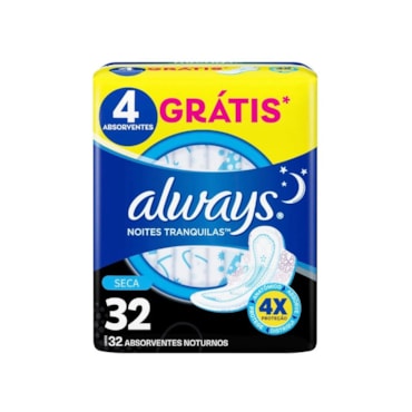 Absorvente Externo Noturno Anatômico Com Abas Seca Proteção Total Always