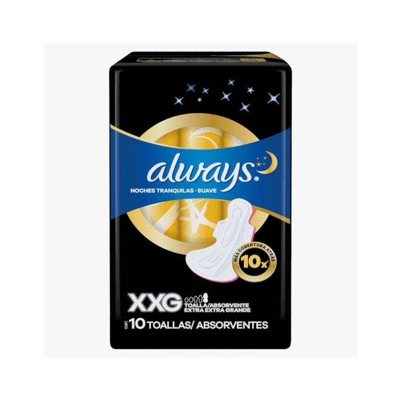 Absorvente Externo Noturno Anatômico Seca com Abas Odor Stop Always