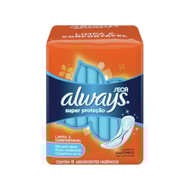 Absorvente Externo Super Proteção Seca Sem Abas Anatômico Moderado Always