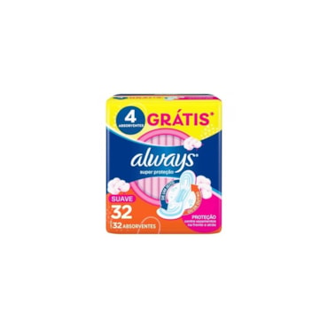 Absorvente Externo Super Proteção Suave Com Abas Fluxo Moderado Always 32 Unidades