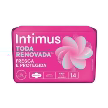 Absorvente Externo Ultrafino Antibacteriano Fluxo Moderado Com Abas Intimus 14 Unidades