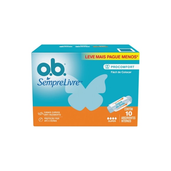 Absorvente Interno OB Super Intenso Tradicional 10 Unidades