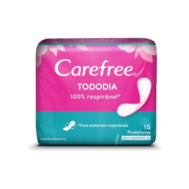 Absorvente Protetor Diário Leve Anatômico Sem Perfume Carefree 15 Unidades