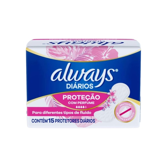 Absorvente Protetor Diário Ultrafino Controle De Odor Floral 15 Un Always