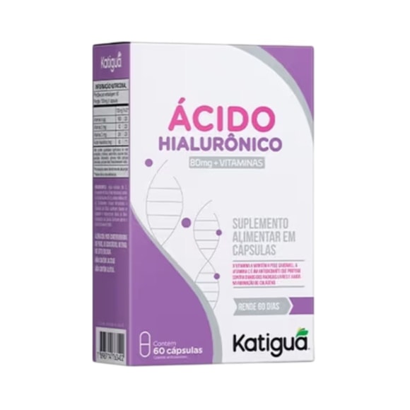 Ácido Hialurônico Katiguá 80mg + Vitaminas 60 Cápsulas