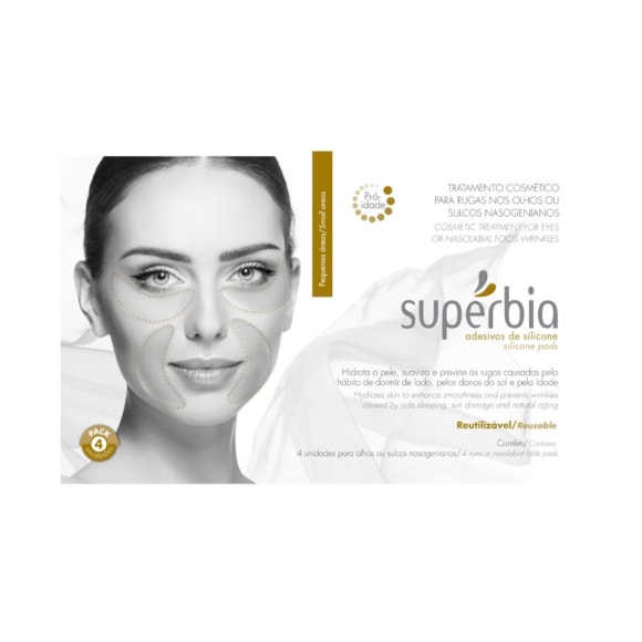 Adesivo Anti-Idade Antirrugas Silicone Redução De Rugas Olhos E Bigode Chinês 4 Unidades Supérbia