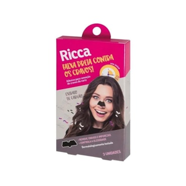 Adesivo Removedor De Cravos Nariz Limpeza Profunda Extrato De Carvão Ricca