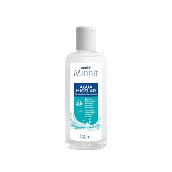 Água Micelar Hidratante Facial Minná 140ml – Limpeza e Demaquilante