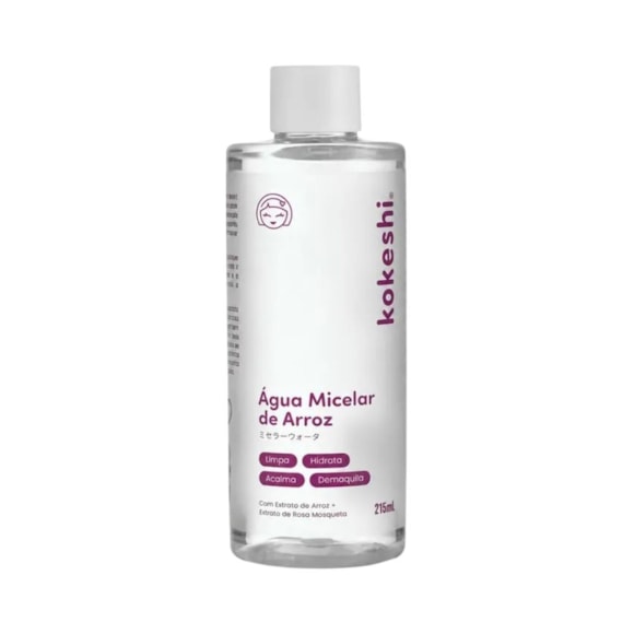 Água Micelar Kokeshi de Arroz Limpeza e Hidratação 215ml