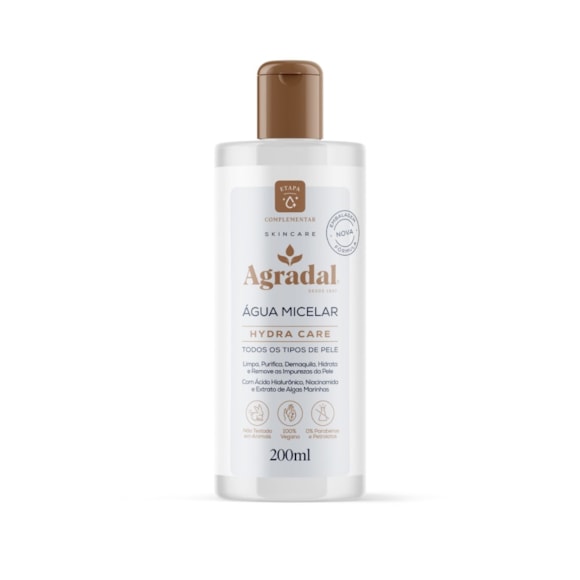 Água Micelar Limpeza Profunda Ácido Hialurônico Niacinamida Hydra Care Agradal