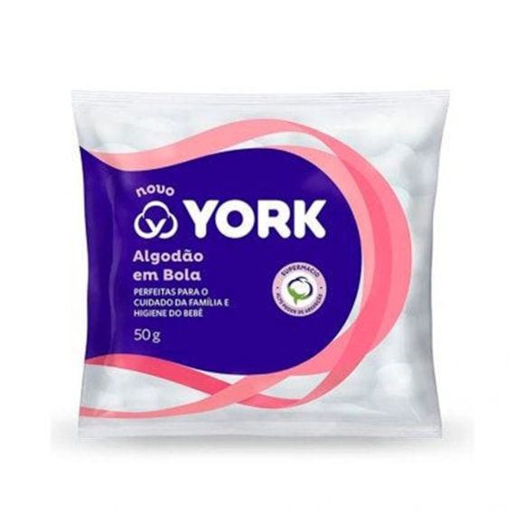 Algodão Bolas Hidrófilo Macio Branco 50g York