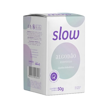 Algodão Hidrófilo Rolo Extra Macio Alta Absorção Slow 50g Lanossi