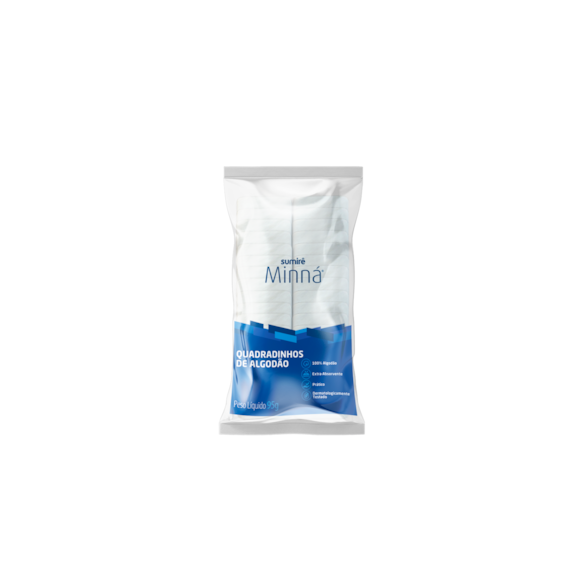 Algodão Quadradinho 95G Macio Absorvente Para Manicure Minná