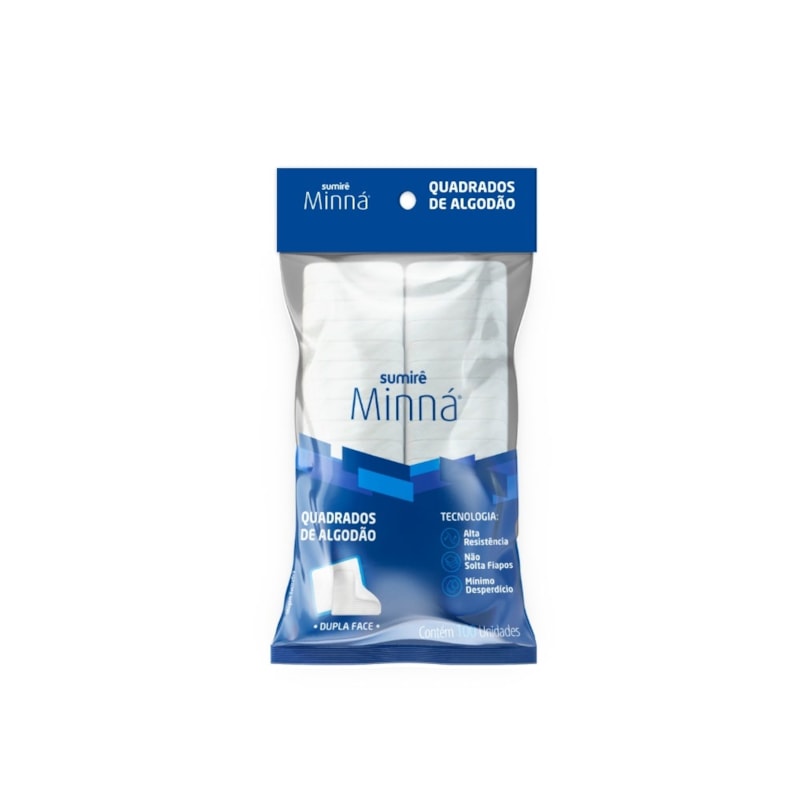 Algodão Quadrado Macio 100 Unidades para Manicure Pedicure Minná