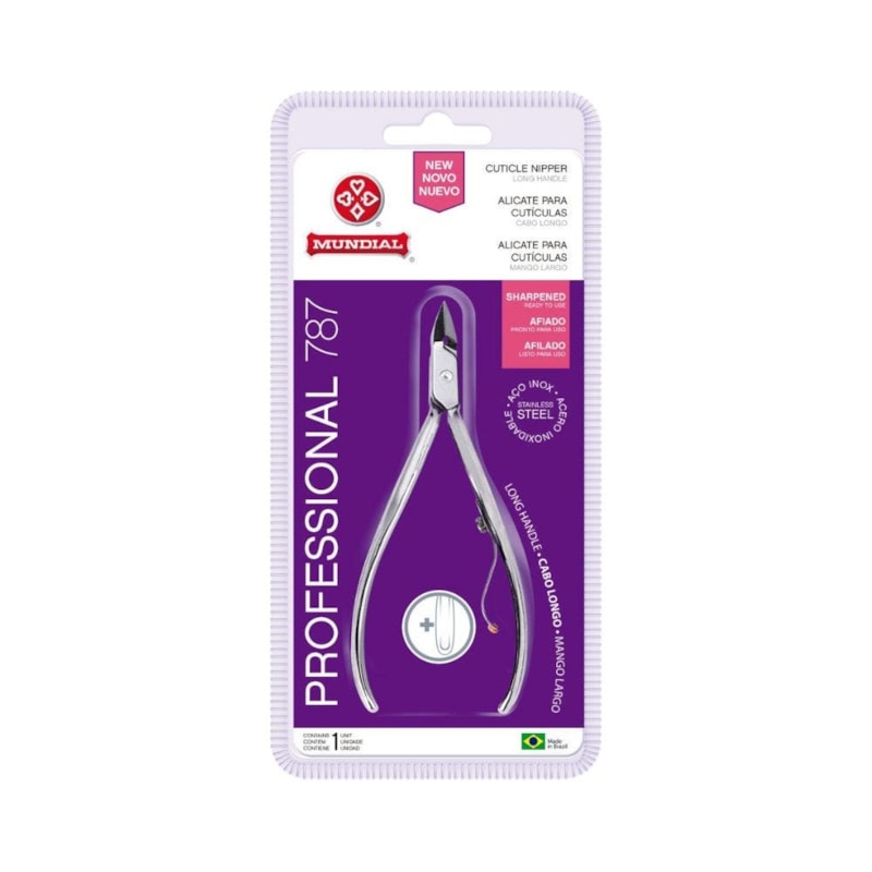 Alicate Cutícula Aço Inox Cabo Longo Profissional Esterilizável Mundia
