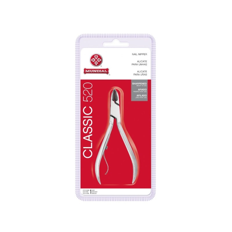 Alicate de Unha Corte Preciso Aço Carbono Classic 520 Mundial