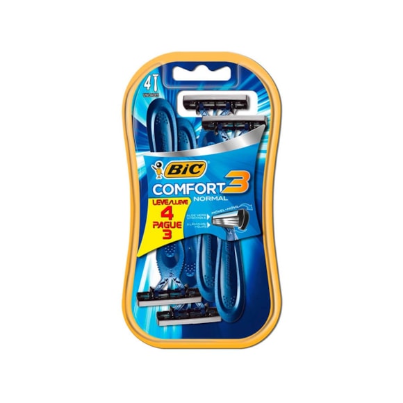 Aparelho Barbear Bic Comfort 3 Pele Normal Lv4 Pg3