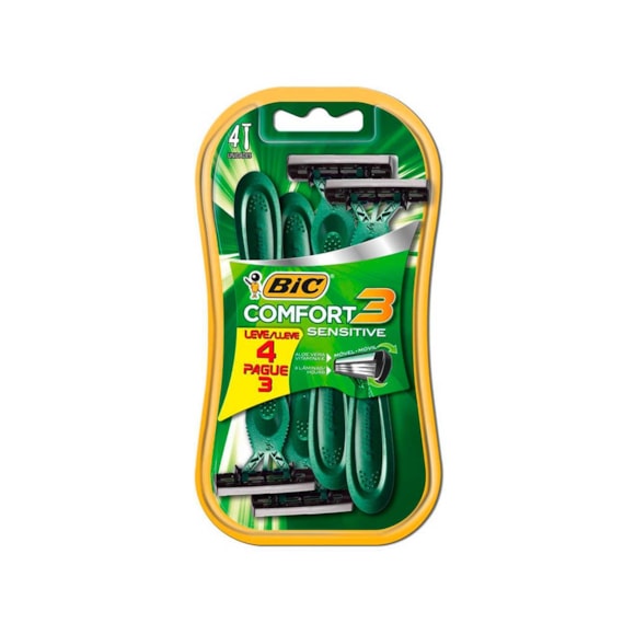 Aparelho Barbear Bic Comfort 3 Pele Sensivel Lv4 Pg3