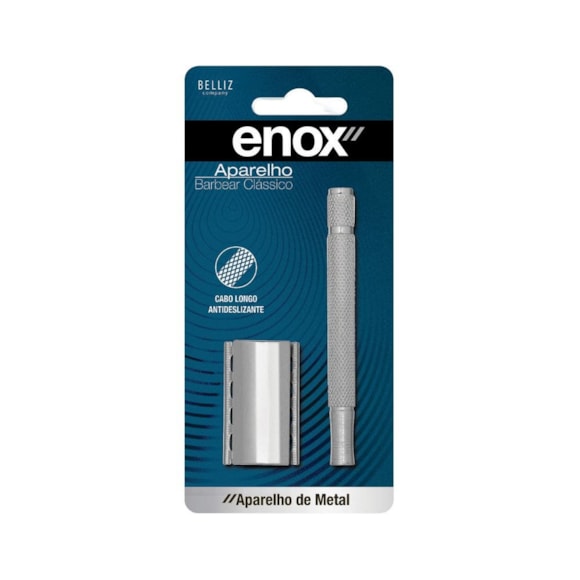 Aparelho De Barbear Enox Clássico Facilita O Barbear Cabo Longo Antideslizante