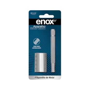 Aparelho De Barbear Enox Clássico Facilita O Barbear Cabo Longo Antideslizante
