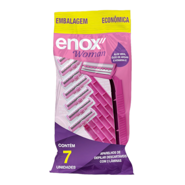 Aparelho Depilador Descartável Remoção De Pelos Aloe Vera Feminino 2 Lâminas 7 Unidades Enox