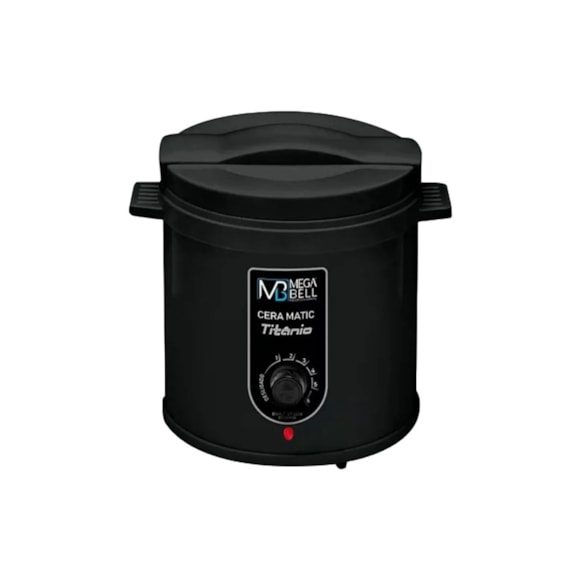 Aquecedor Cera Matic Aparelho Para Depilação Preparação Da Cera Titânio Preto Bivolt Mega Bell