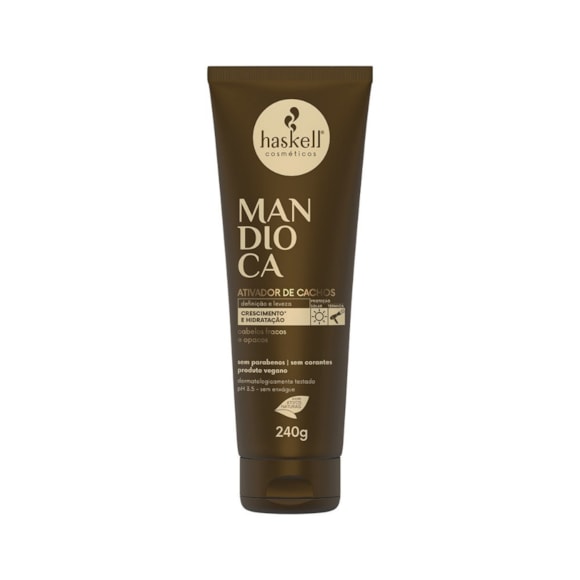 Ativador Cachos Mandioca Creme Pentear Hidratação Haskell