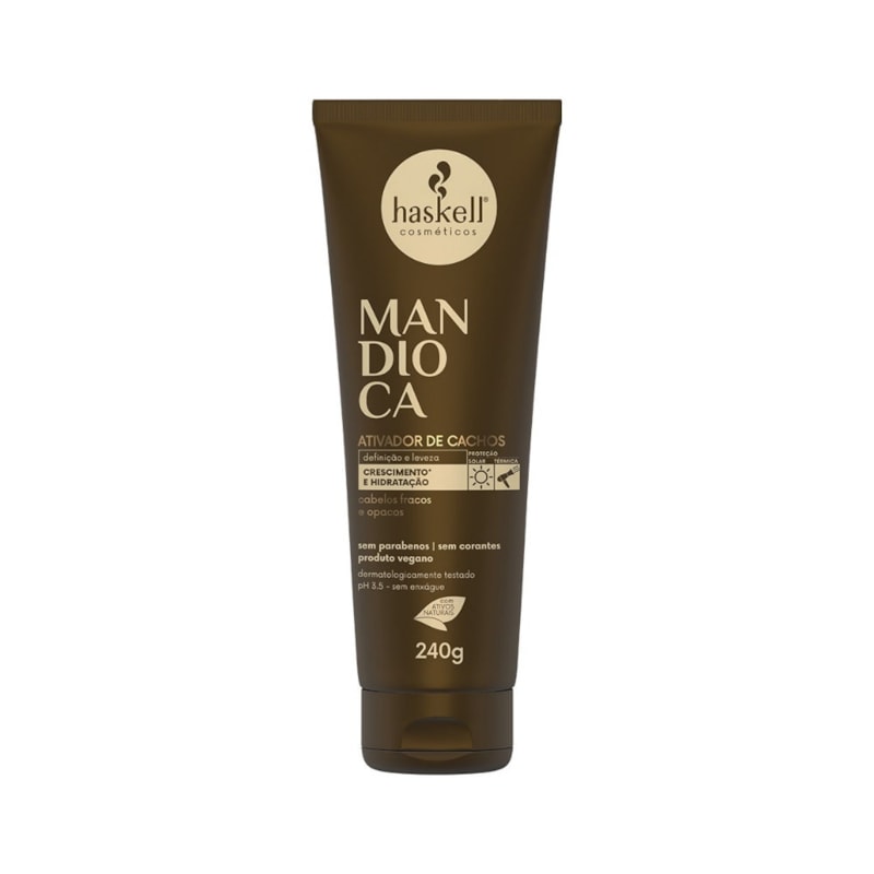 Ativador Cachos Mandioca Creme Pentear Hidratação Haskell
