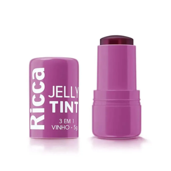 Balm Labial Ricca Jelly Tint Vinho 3 em 1