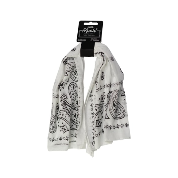 Bandana Algodão Branca Acessório De Cabelo Muah!