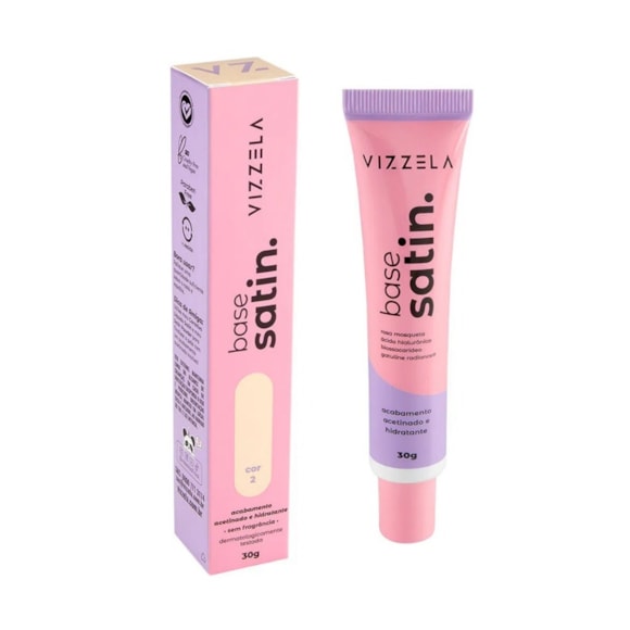 Base Facial Líquida Vizzela Satin Cor 02 30gr