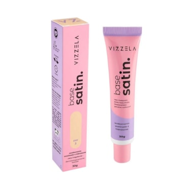 Base Facial Líquida Vizzela Satin Cor 03 30gr