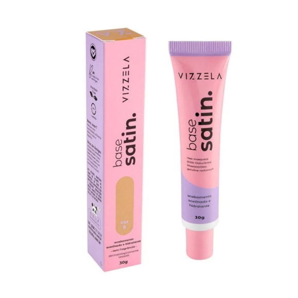 Base Facial Líquida Vizzela Satin Cor 08 30gr