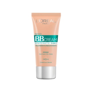 Base Facial L'Oréal Paris BB Cream 5x1 Matte FPS50 Média 30ml