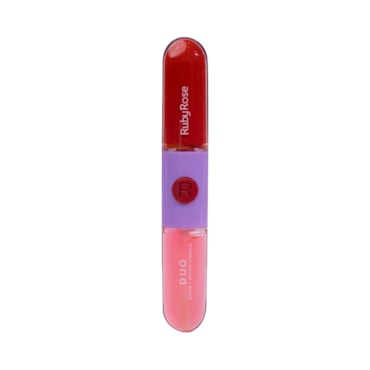 Batom e Gloss Líquido Duo Ruby Rose LD01