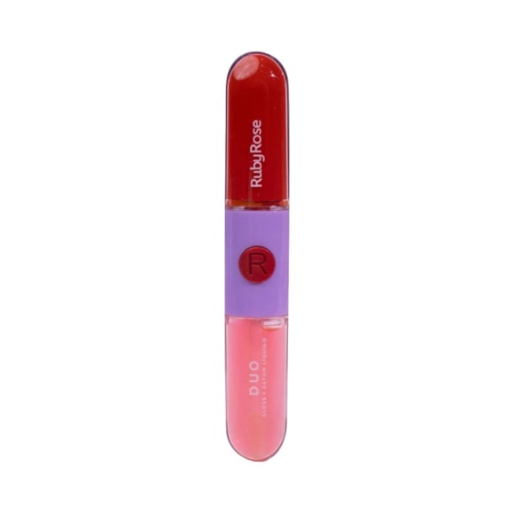 Batom e Gloss Líquido Duo Ruby Rose LD01