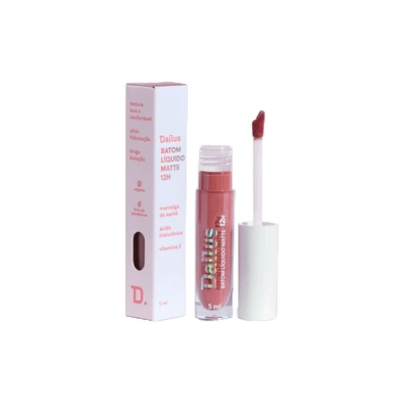 Batom Líquido Dailus Matte 12H Cor Nude 5ml