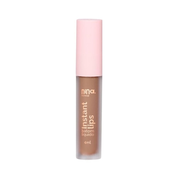 Batom Líquido Nina Makeup Matte Instant Lips Docê Desejo