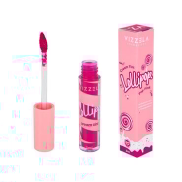 Batom Vizzela Lip Tint Lollipop Pop Pink 3ml