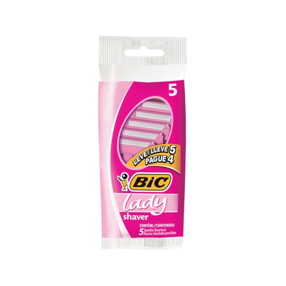 Bic Aparelho De Depilar Lady 5 Unidades Para Pernas Remoção De Pelos Vitamina E