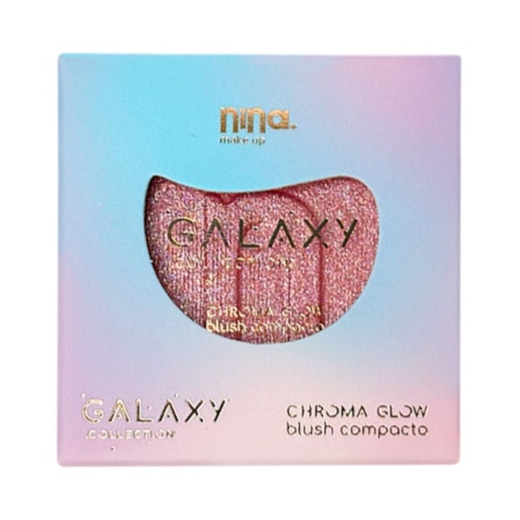 Blush Compacto Nina Makeup Galaxy Chroma Glow Mercurio
