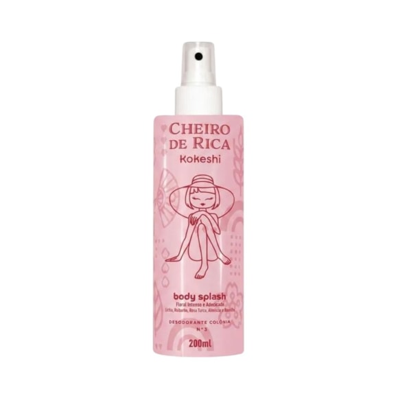 Body Splash Corporal Kokeshi Cheiro de Rica Floral Intenso e Adocicado 200ml
