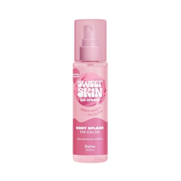 Body Splash Dailus Sweet Skin Em Calda Morango Ao Leite 200ml