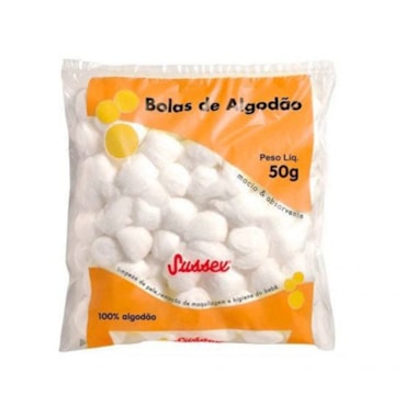 Bolas De Algodão 100% Puro Brancas 50g Sussex