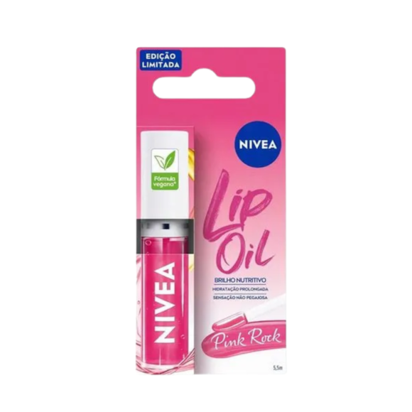 Brilho Labial Nivea Nutritivo Lip Oil Pink Rock 5,5ml