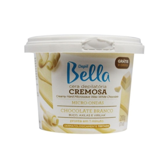 Cera Depilatória De Microondas Depil Bella Chocolate Branco 200g
